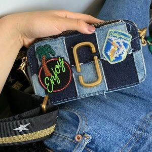 Marc Jacobs denim patch camara bag crossbody